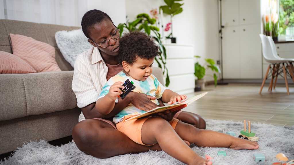 18-month-old not talking early language development reading with parent
