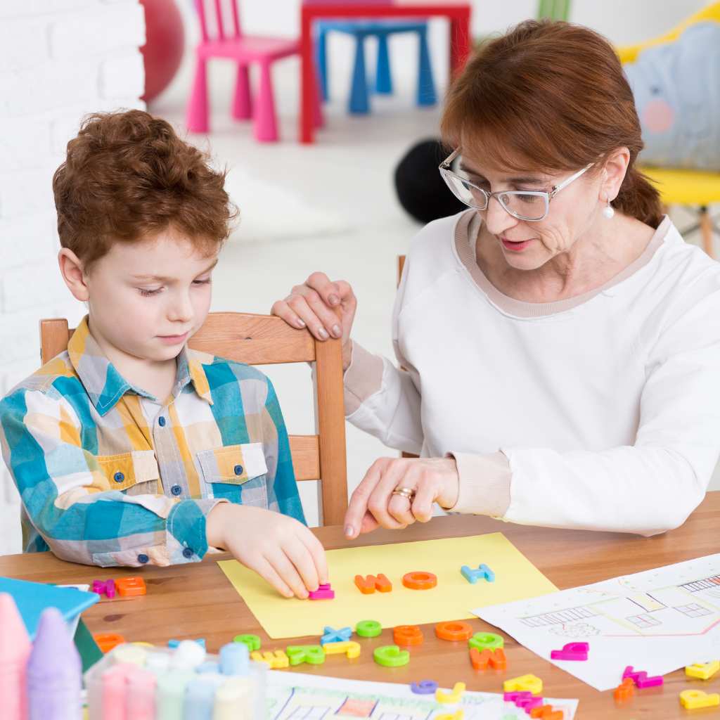 Professional assessing autism