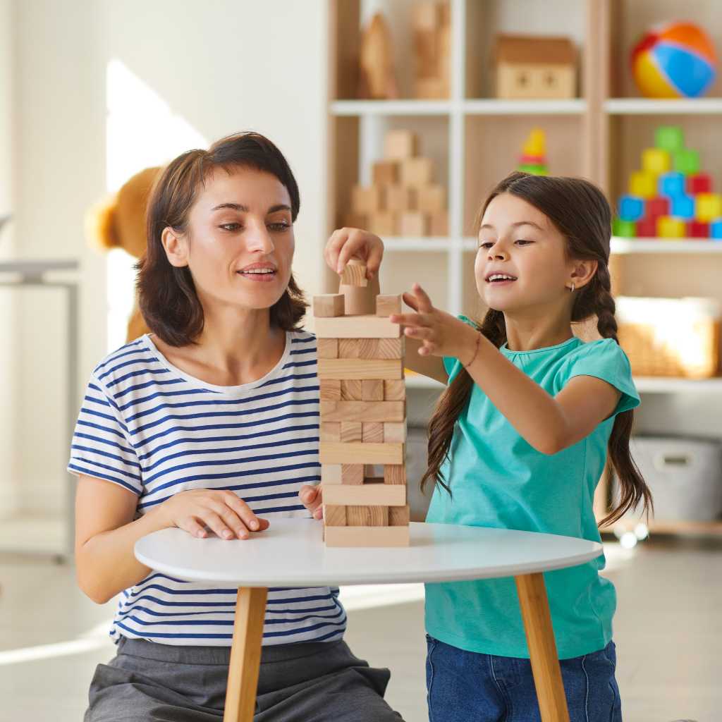 Sustaining progress in ABA therapy through ABA parent training with parent and child practicing skills at home.