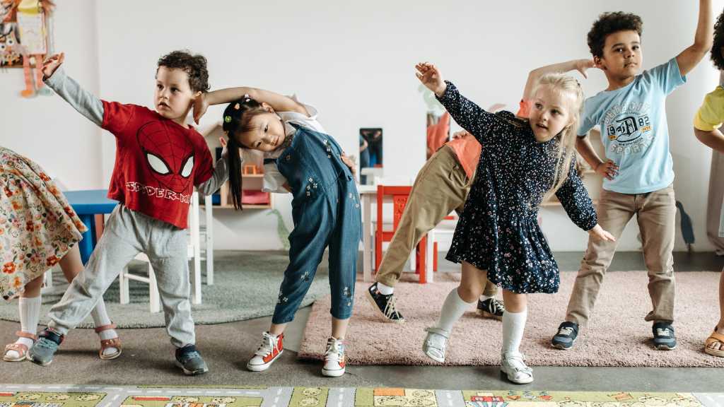 Children doing movement activity as part of autism school support