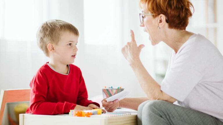 Adult speaking to child, autism vs speech delay and communication development