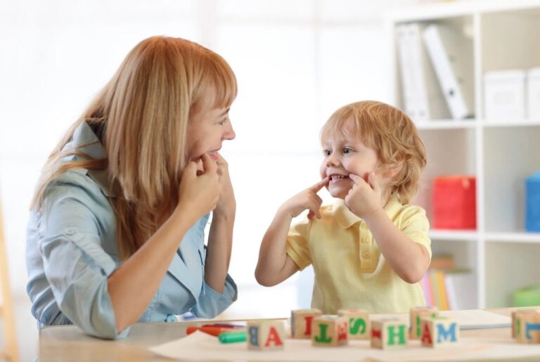 Therapist working with a kid